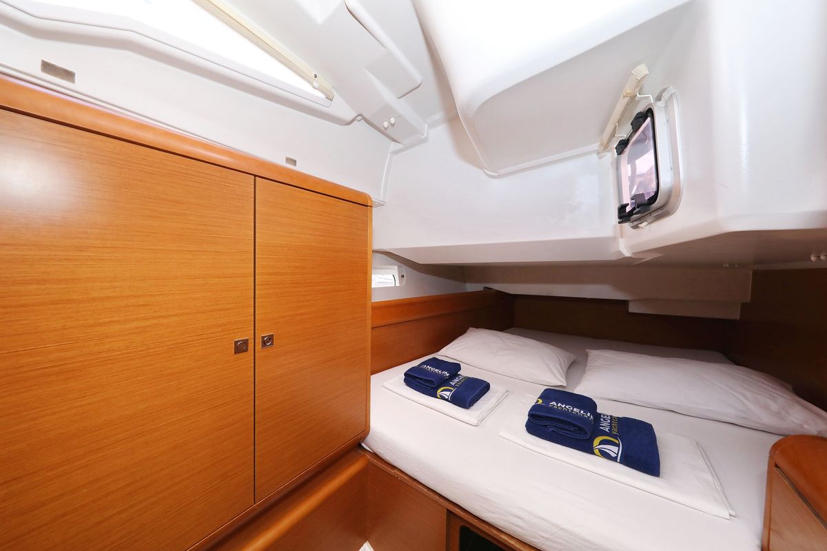 Cabin on Malin, a Jeanneau Sun Odyssey 439 sailboat at Grad Vodice, Croatia