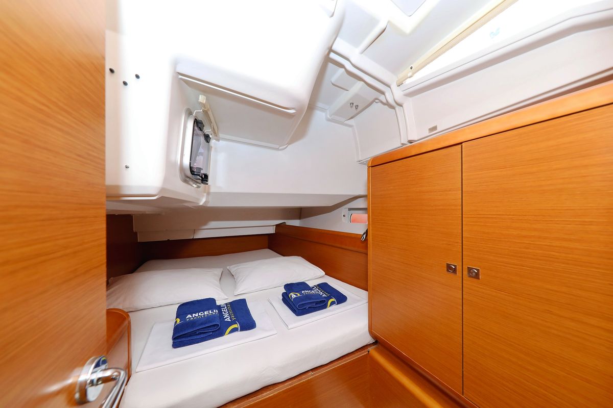 Cabin on Malin, a Jeanneau Sun Odyssey 439 sailboat at Grad Vodice, Croatia