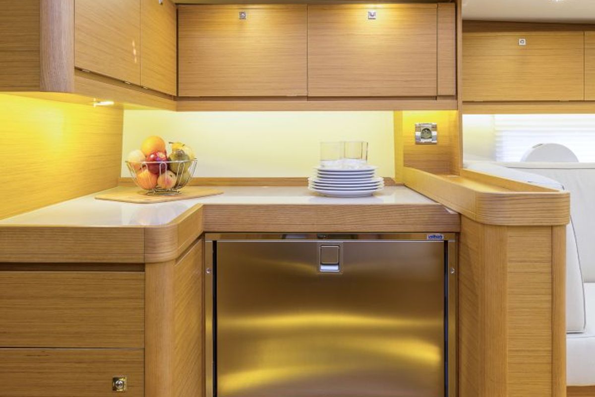 Galley of Santa Maria Novella, a Dufour 520 GL - 4. cab sailboat at Cecina, Italy