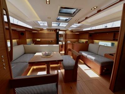Salon of Santa Maria Novella, a Dufour 520 GL - 4. cab sailboat at Cecina, Italy