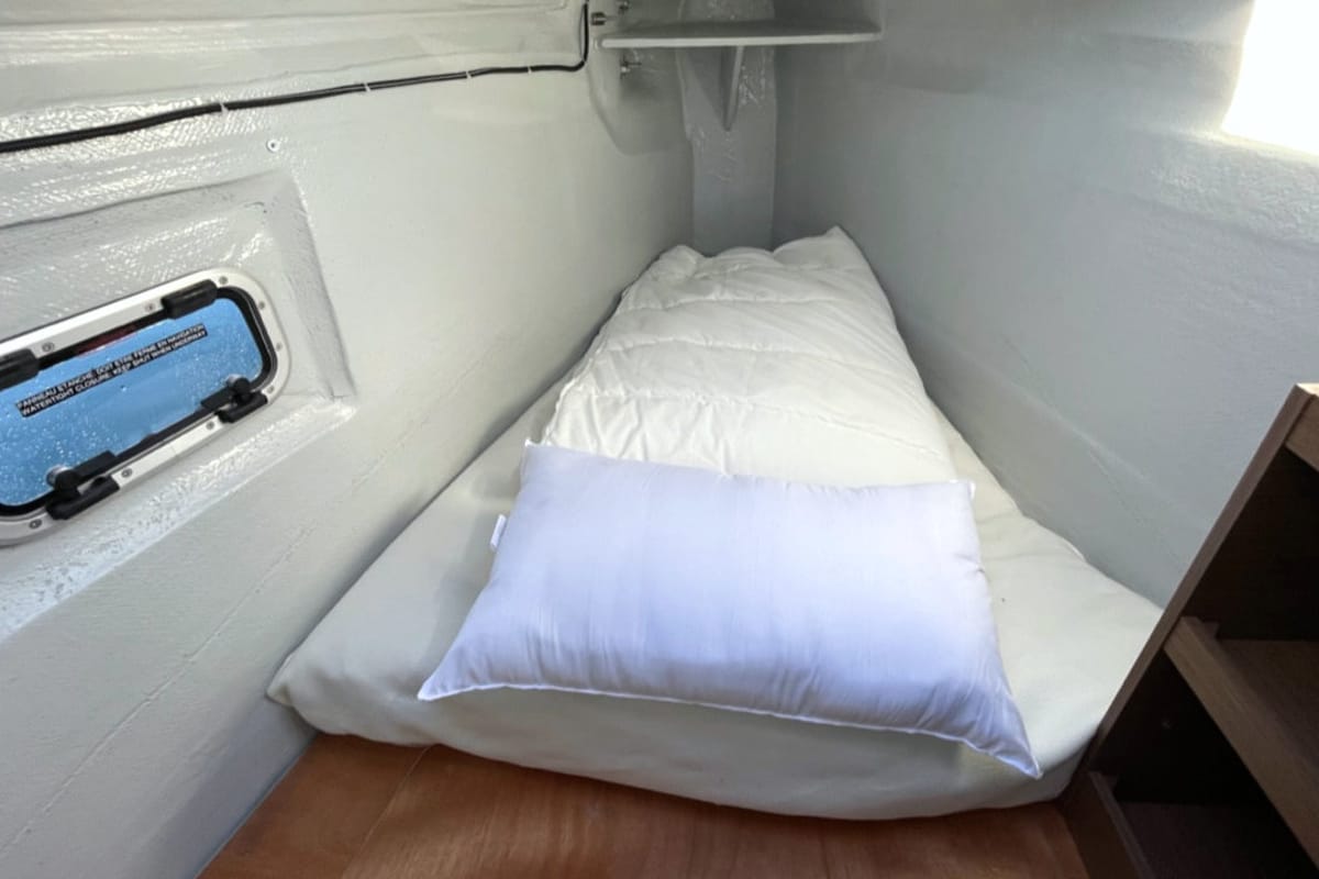 Cabin on Voyager, a Lagoon 46 catamaran at Palma de Mallorca, Spain