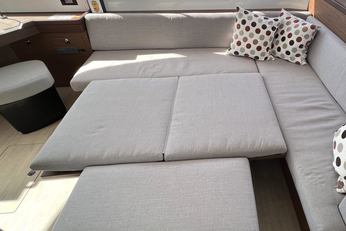Salon of Voyager, a Lagoon 46 catamaran at Palma de Mallorca, Spain