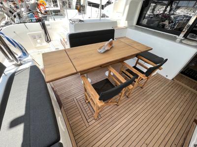Salon of Galaxy, a Lagoon 46 catamaran at Athens, Greece