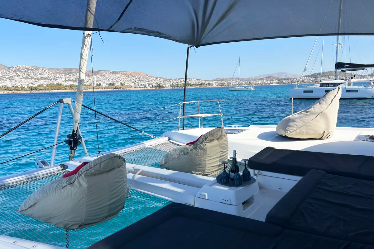 Galley of Galaxy, a Lagoon 46 catamaran at Athens, Greece
