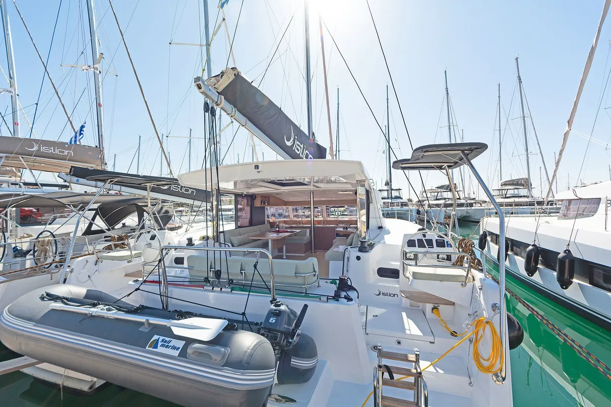 Exterior view of Marie, a Bali Catsmart catamaran at Volos Municipality, Greece