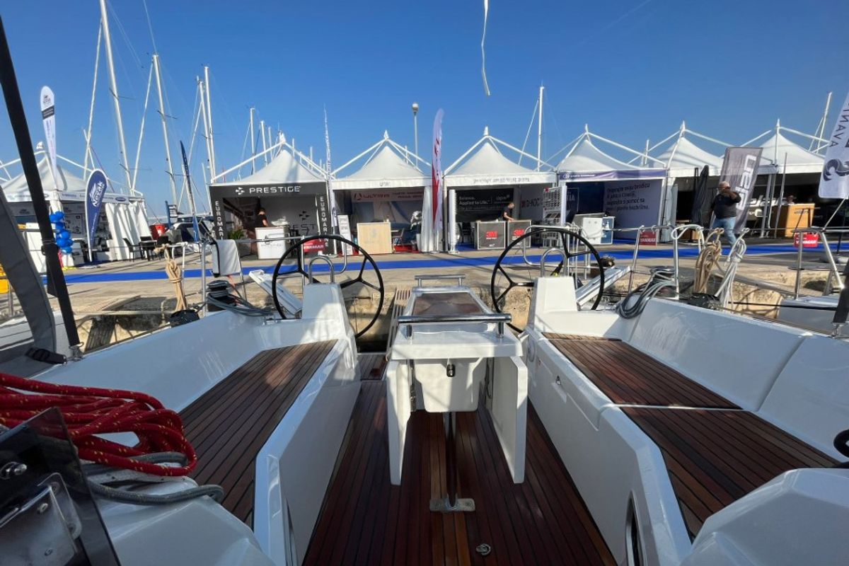 Cockpit of Rookie, a Beneteau Oceanis 34.1 sailboat at Split, Croatia