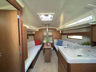 Salon of Rookie, a Beneteau Oceanis 34.1 sailboat at Split, Croatia