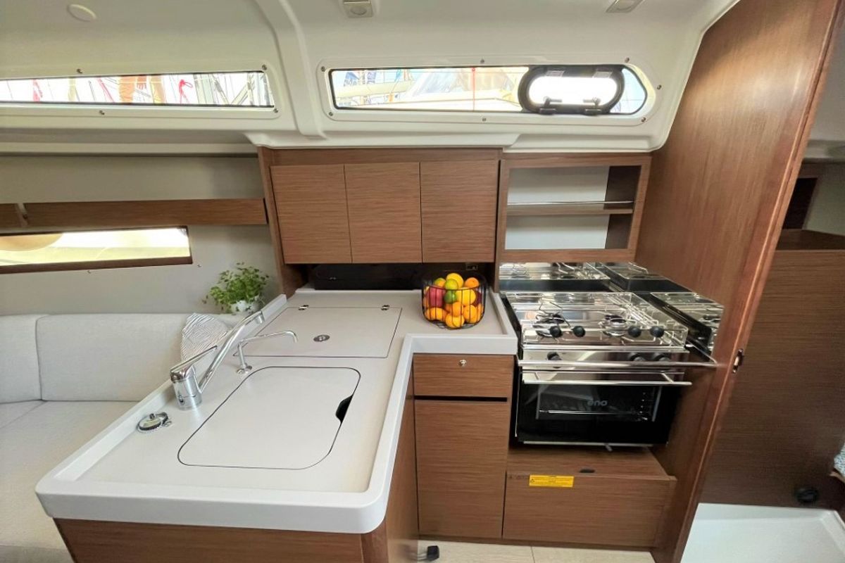 Galley of Rookie, a Beneteau Oceanis 34.1 sailboat at Split, Croatia