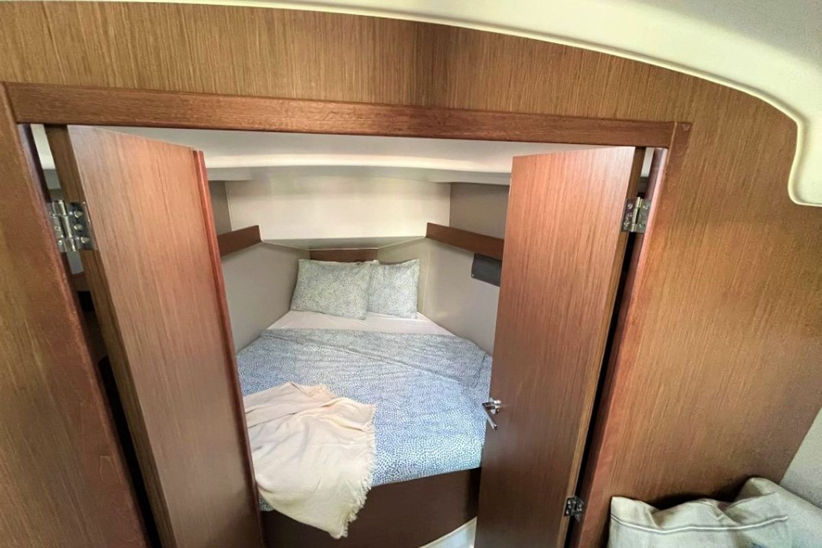 Cabin on Rookie, a Beneteau Oceanis 34.1 sailboat at Split, Croatia