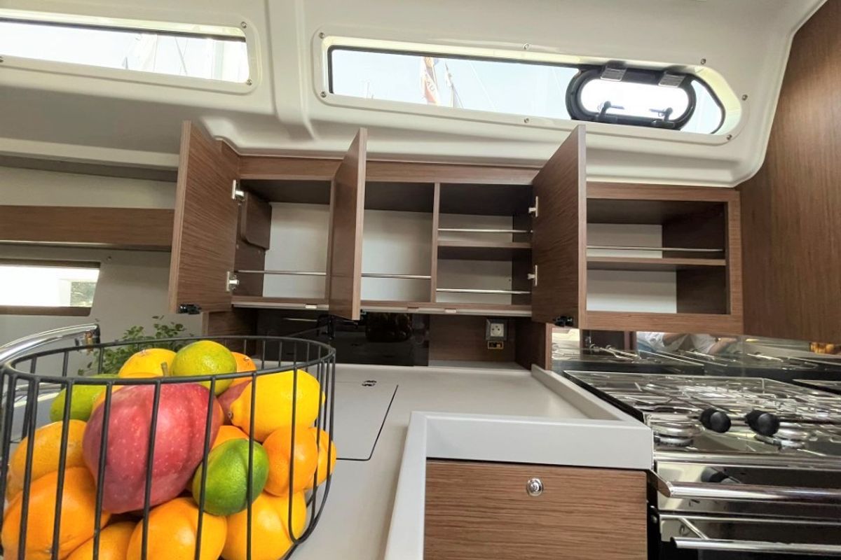 Galley of Rookie, a Beneteau Oceanis 34.1 sailboat at Split, Croatia