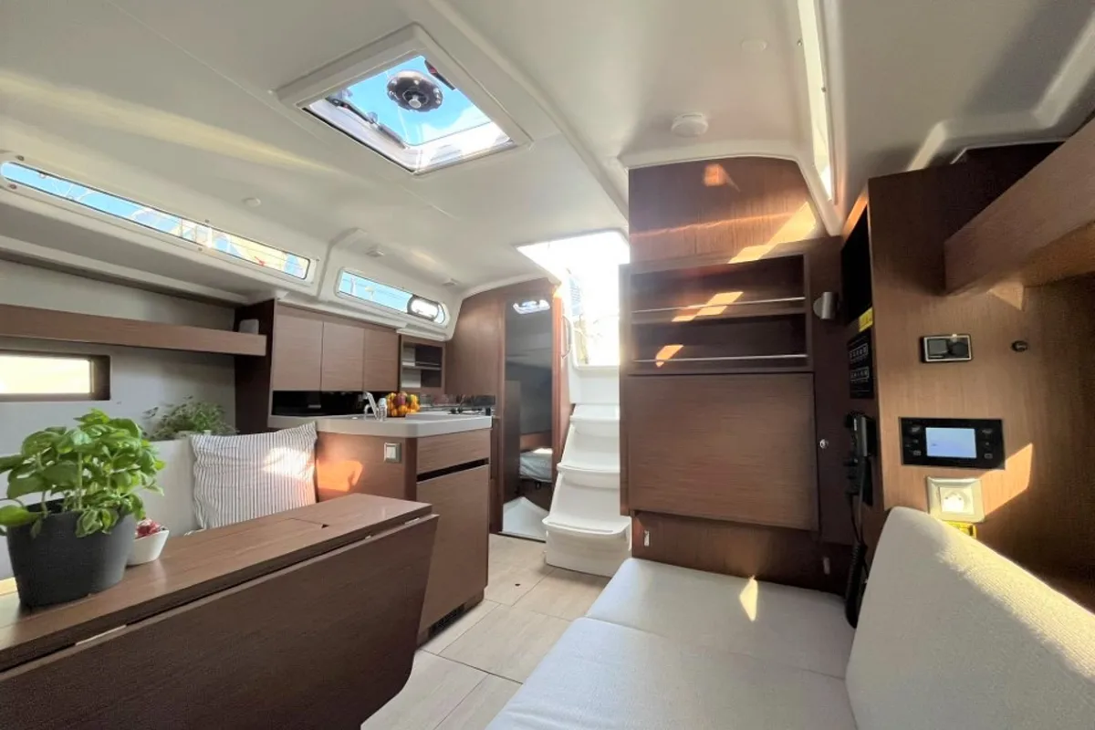 Salon of Rookie, a Beneteau Oceanis 34.1 sailboat at Split, Croatia