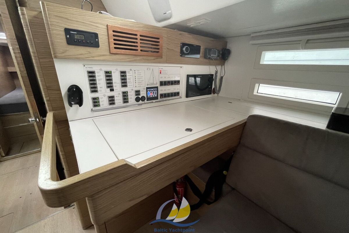 Salon of Fifty Shades, a Elan Impression 50 sailboat at es Jonquet, Spain