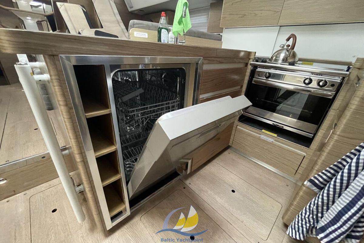 Galley of Fifty Shades, a Elan Impression 50 sailboat at es Jonquet, Spain