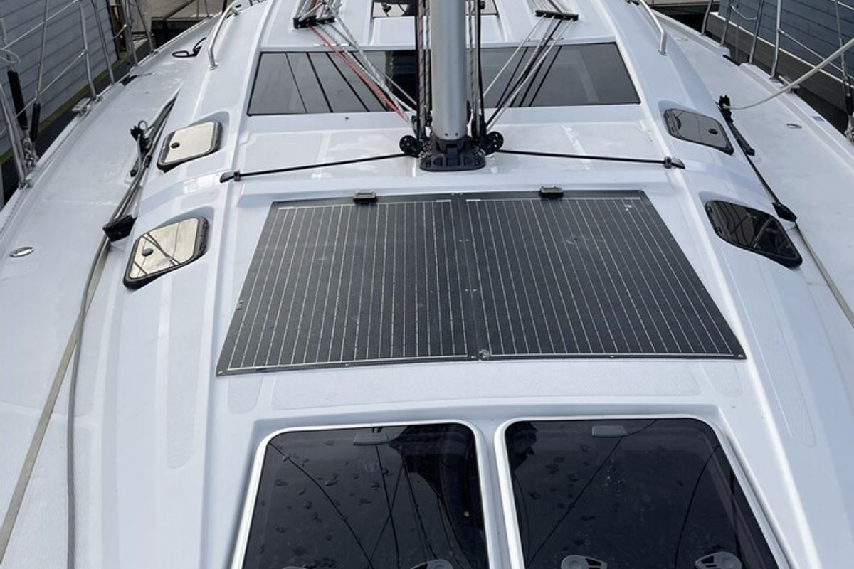 Fifty Shades, a Elan Impression 50 sailboat at es Jonquet, Spain