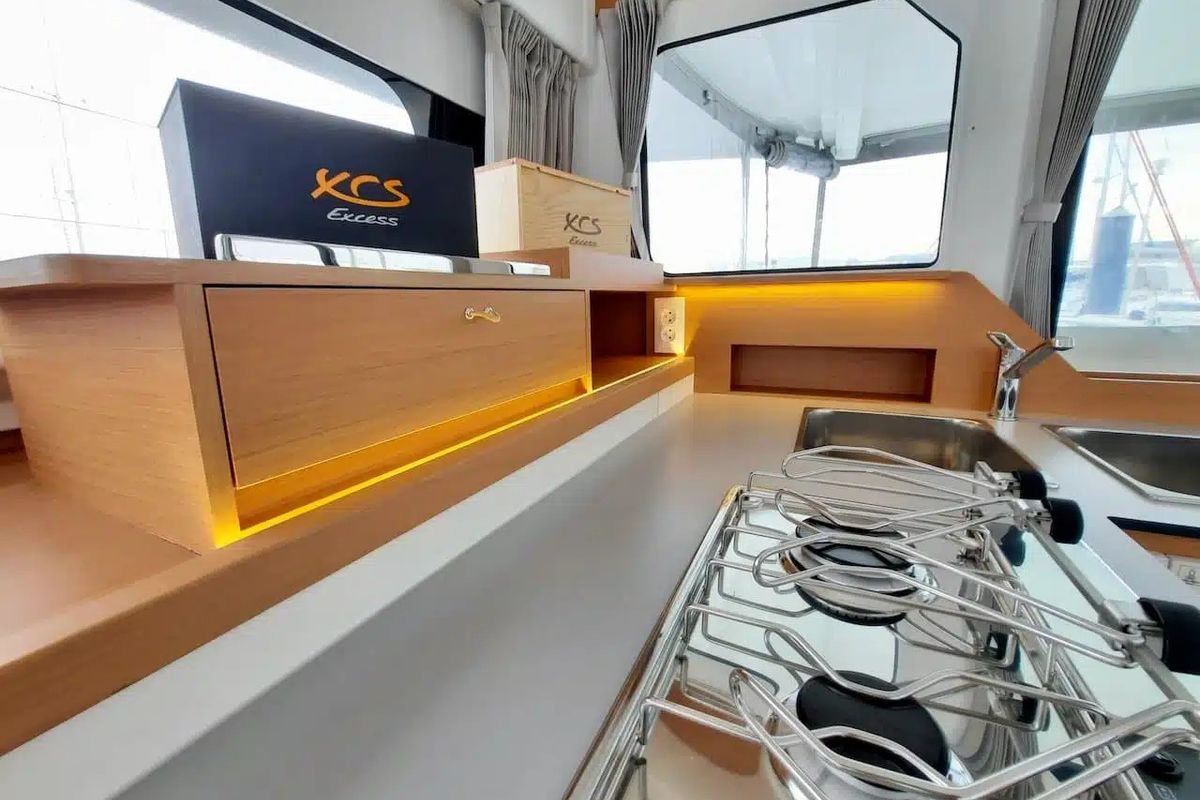 Galley of Mara’amu, a Excess 11 catamaran at Papeete, France
