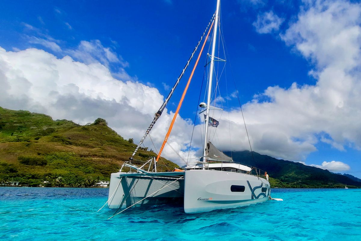 Exterior view of Mara’amu, a Excess 11 catamaran at Papeete, France
