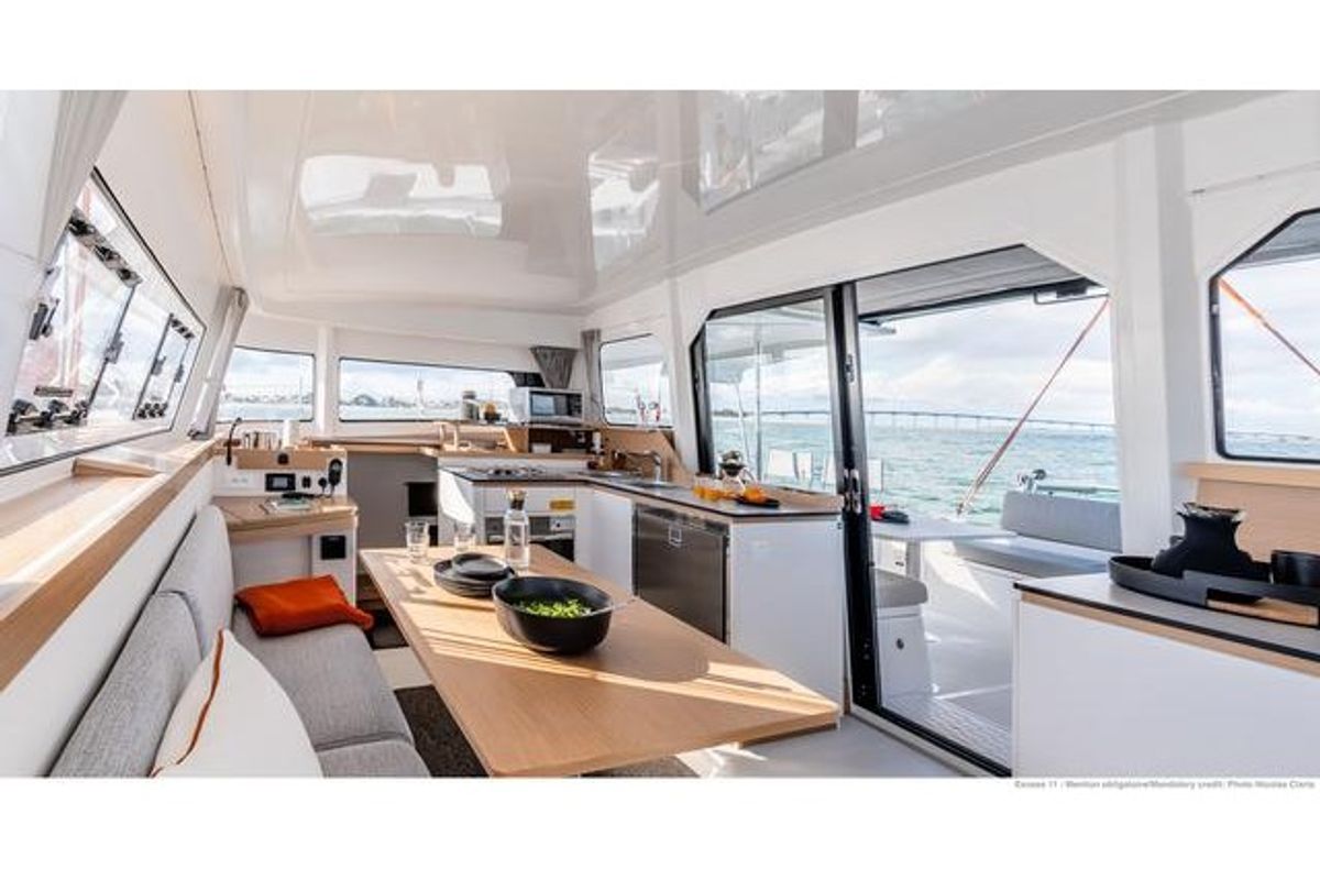 Salon of Mara’amu, a Excess 11 catamaran at Papeete, France