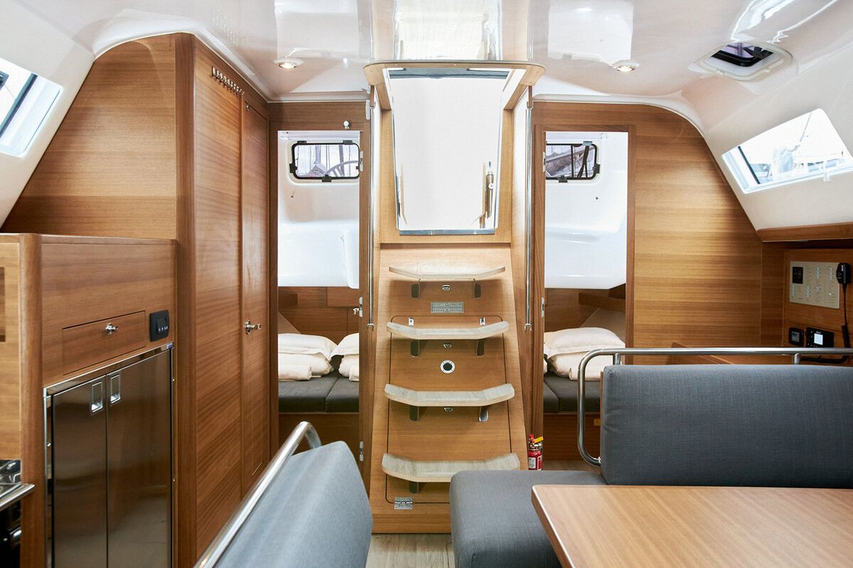 Salon of Lan, a Elan Impression 45.1 sailboat at Grad Kaštela, Croatia