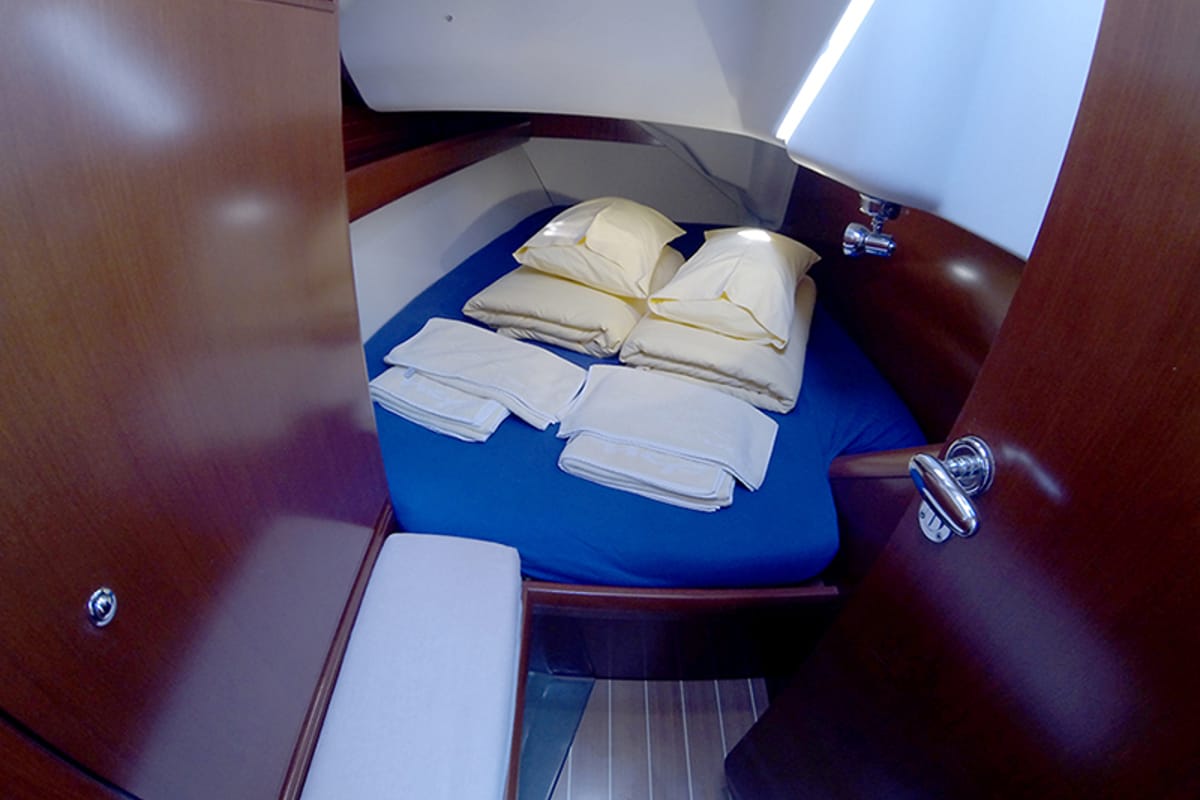 Cabin on Sportski Vuk, a Cantiere Del Pardo (Grand Soleil) Grand Soleil 37 R sailboat at Grad Šibenik, Croatia