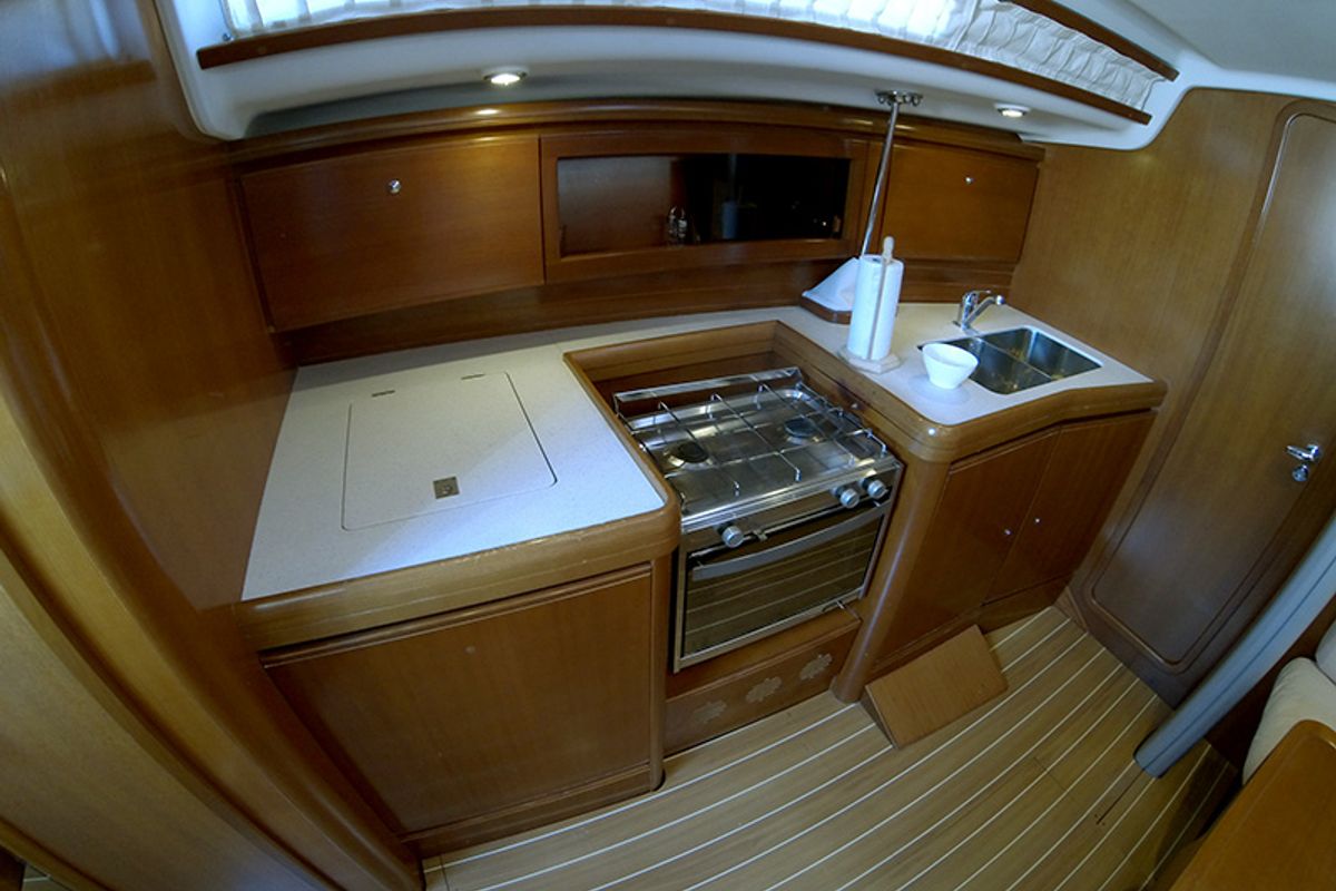 Galley of Sportski Vuk, a Cantiere Del Pardo (Grand Soleil) Grand Soleil 37 R sailboat at Grad Šibenik, Croatia
