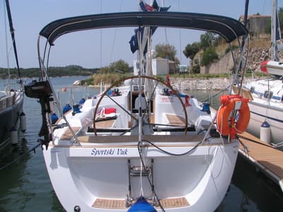 Cockpit of Sportski Vuk, a Cantiere Del Pardo (Grand Soleil) Grand Soleil 37 R sailboat at Grad Šibenik, Croatia