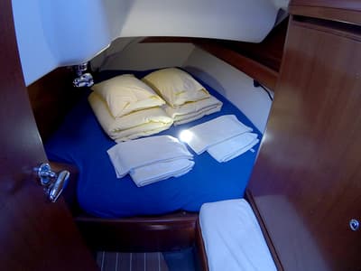 Cabin on Sportski Vuk, a Cantiere Del Pardo (Grand Soleil) Grand Soleil 37 R sailboat at Grad Šibenik, Croatia