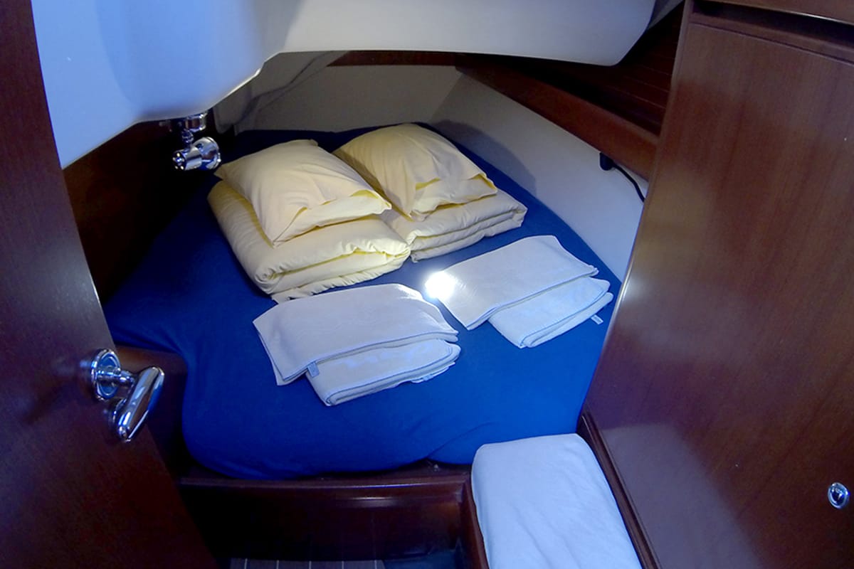 Cabin on Sportski Vuk, a Cantiere Del Pardo (Grand Soleil) Grand Soleil 37 R sailboat at Grad Šibenik, Croatia