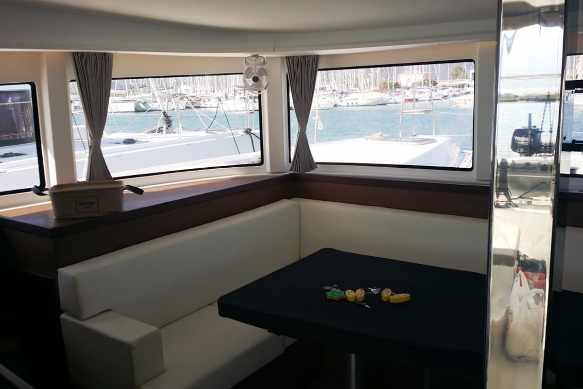 Salon of Zen, a Lagoon 42 catamaran at Municipal Unit of Nea Peramos, Greece