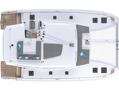 Floor plan of Zen Island, a Lagoon 43 catamaran at Gouvia, Greece