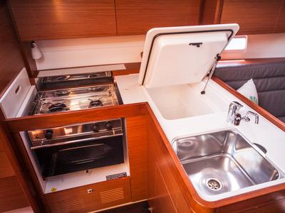 Galley of Ida, a Dufour 350 GL sailboat at Primošten, Croatia