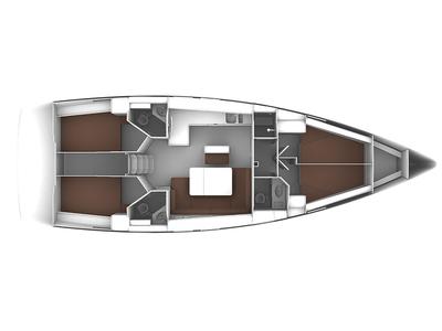 Floor plan of Lianna, a Bavaria Cruiser 46 sailboat at Općina Sukošan, Croatia