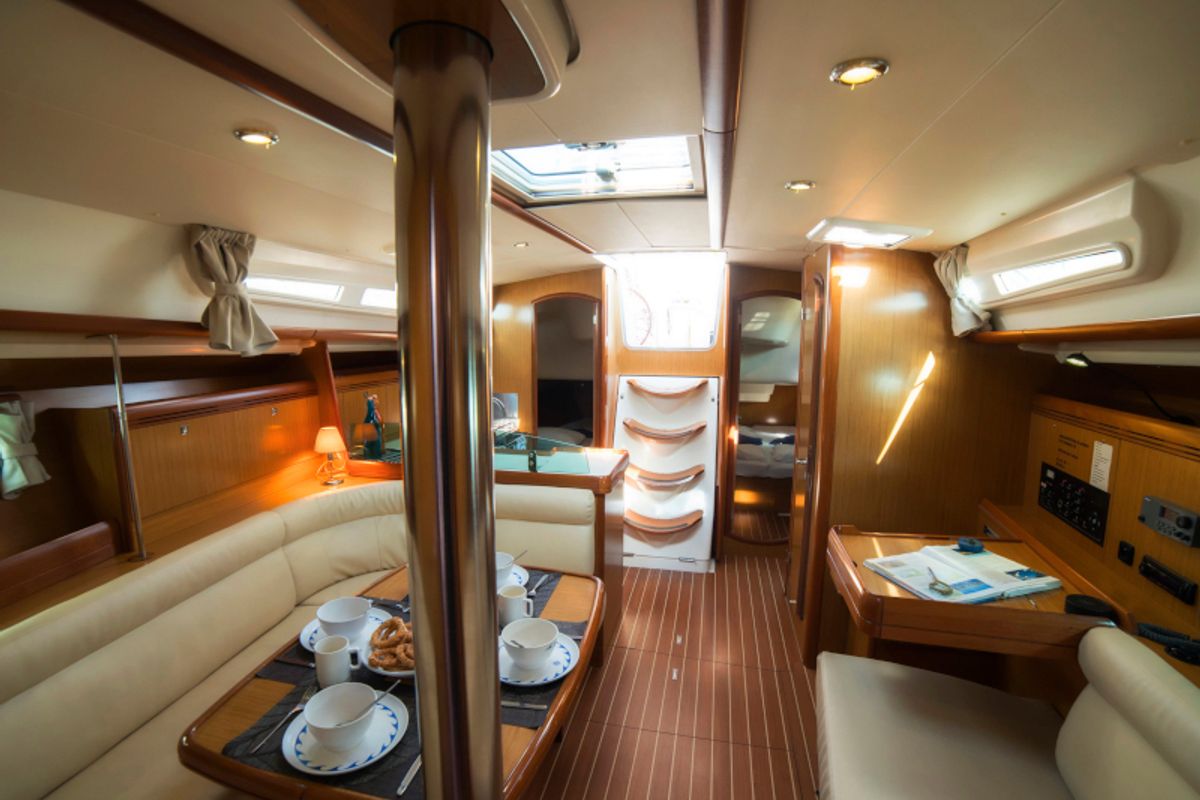 Salon of Triton (NEW sails 2021), a Jeanneau Sun Odyssey 42 i sailboat at Volos Municipality, Greece