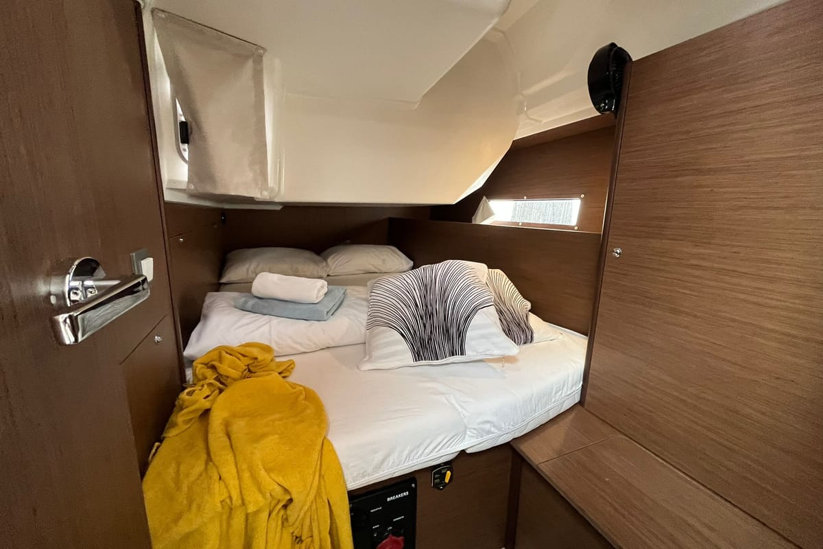 Deck of Bibi One, a Beneteau Oceanis 40.1 sailboat at Split, Croatia