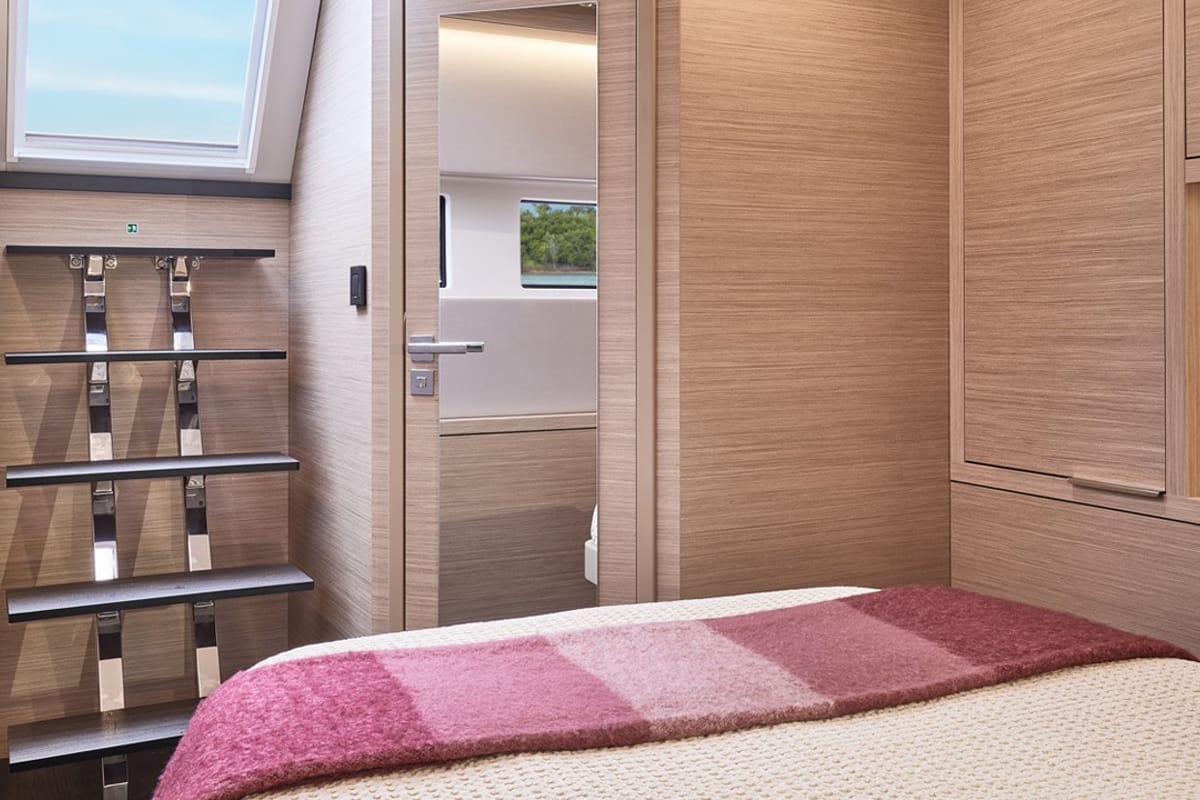 Cabin on Enki, a Lagoon 55 catamaran at Fethiye, Turkey