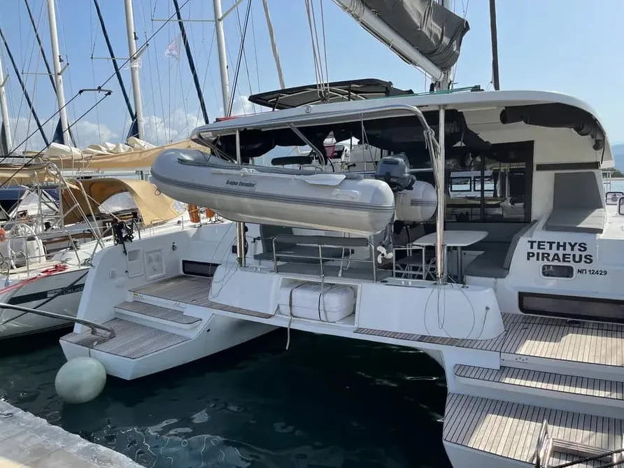 Tethys, a Lagoon Lagoon 42 catamaran at Municipal Unit of Lefkada, Greece