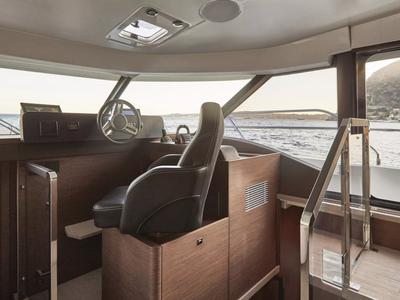 Cockpit of Diamond Si, a Prestige M48 catamaran at Općina Rogoznica, Croatia