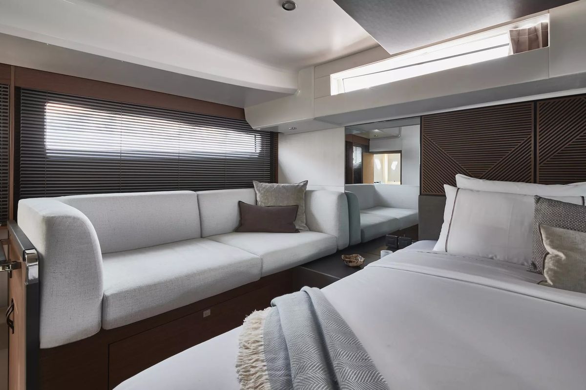 Cabin on Diamond Si, a Prestige M48 catamaran at Općina Rogoznica, Croatia
