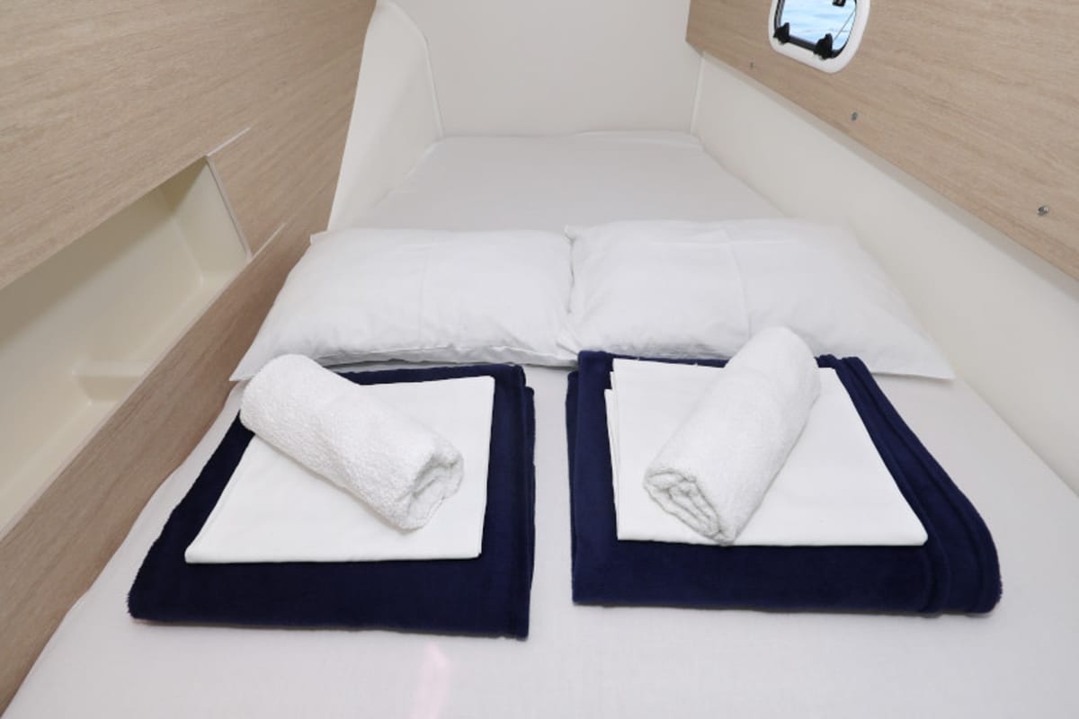Cabin on So Far So Good, a Bali 4.0 catamaran at Zadar, Croatia