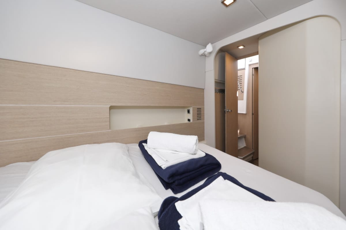 Cabin on So Far So Good, a Bali 4.0 catamaran at Zadar, Croatia