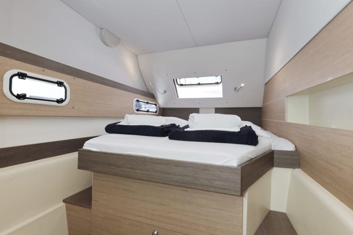 Cabin on So Far So Good, a Bali 4.0 catamaran at Zadar, Croatia