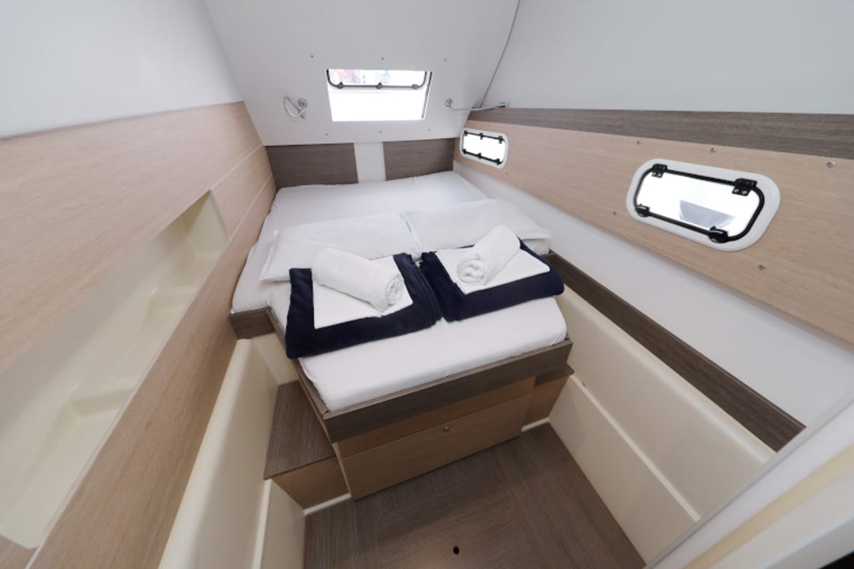 Cabin on So Far So Good, a Bali 4.0 catamaran at Zadar, Croatia