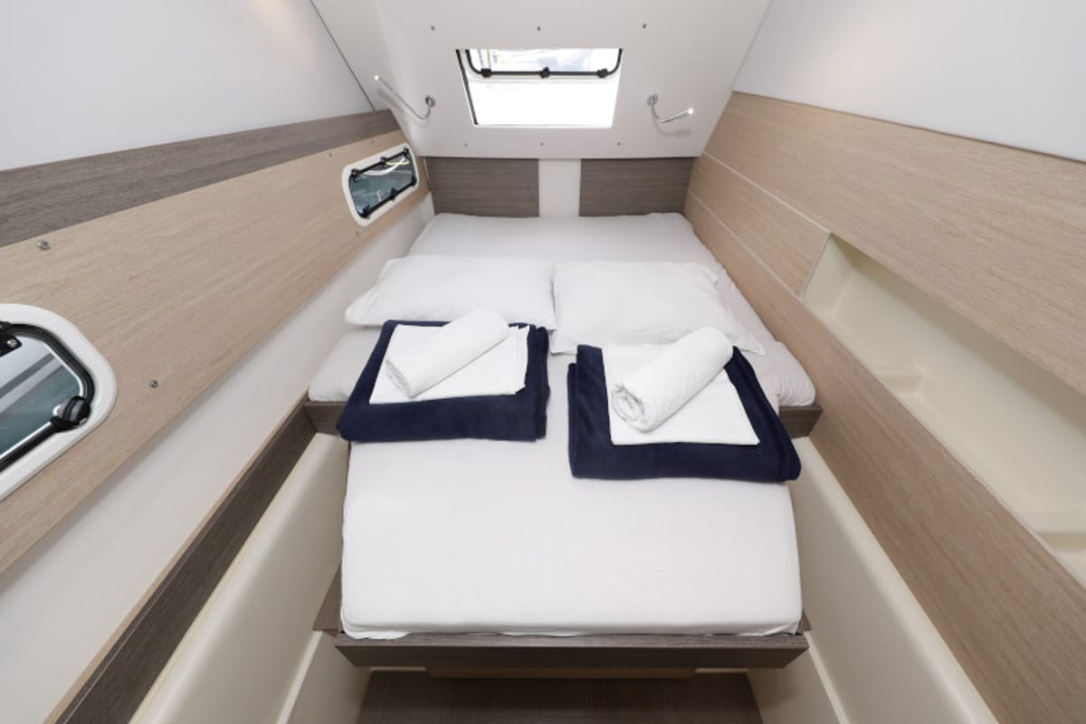 Cabin on So Far So Good, a Bali 4.0 catamaran at Zadar, Croatia