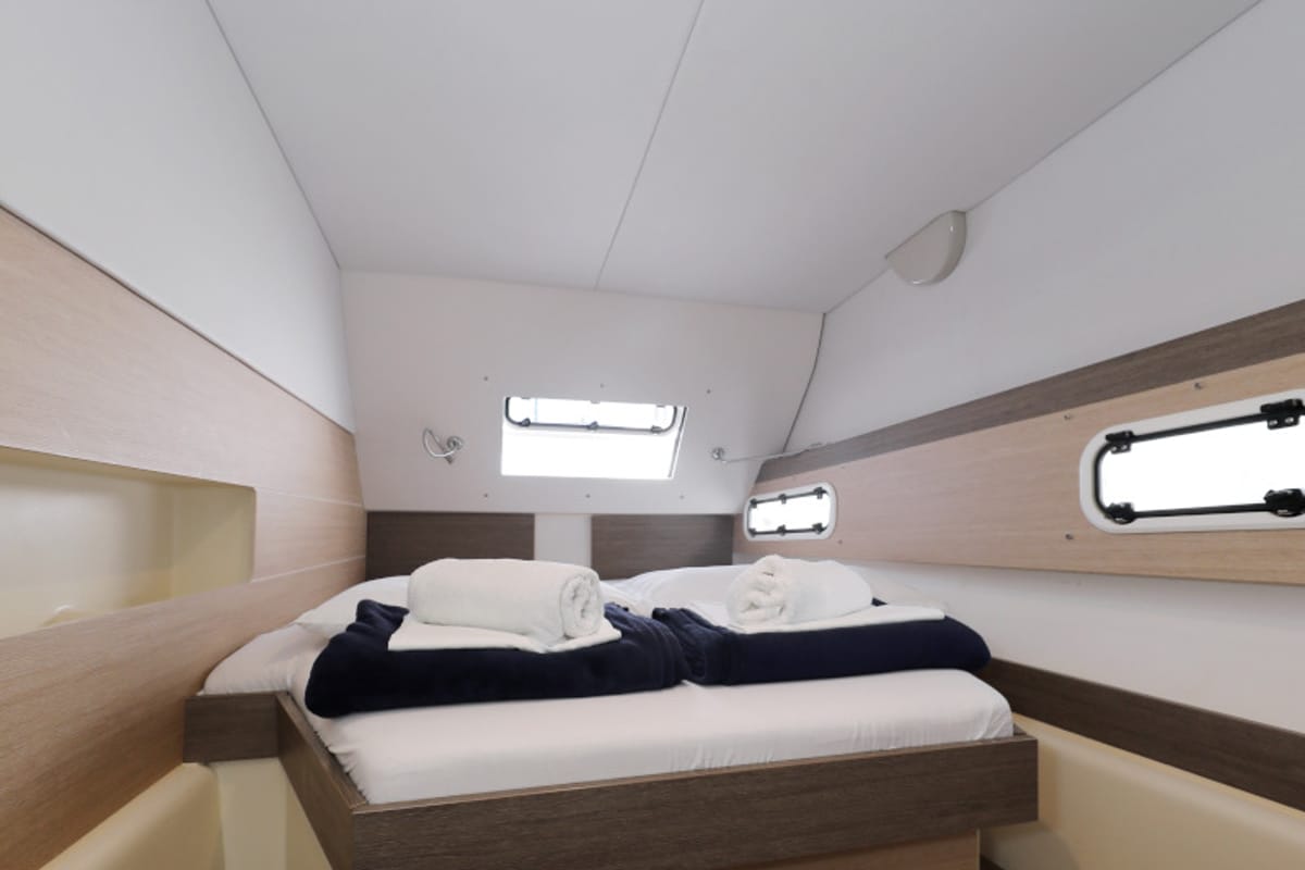 Cabin on So Far So Good, a Bali 4.0 catamaran at Zadar, Croatia