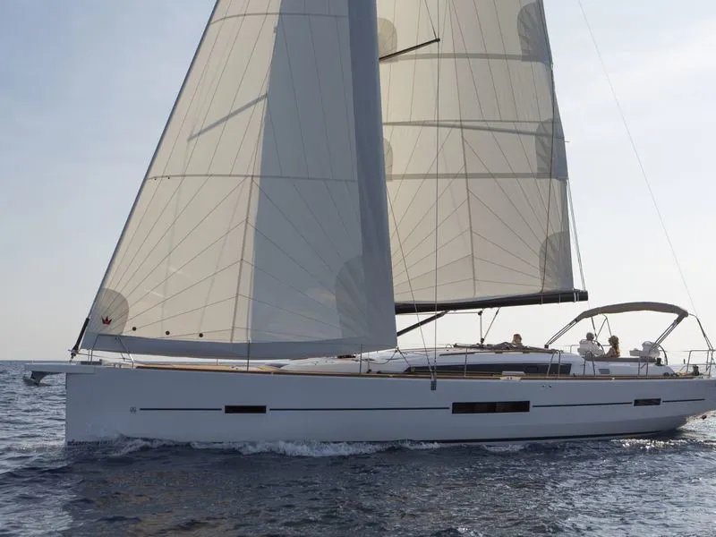 Alicudi, a Dufour Dufour 520 Grand Large sailboat at Tonnarella, Italy
