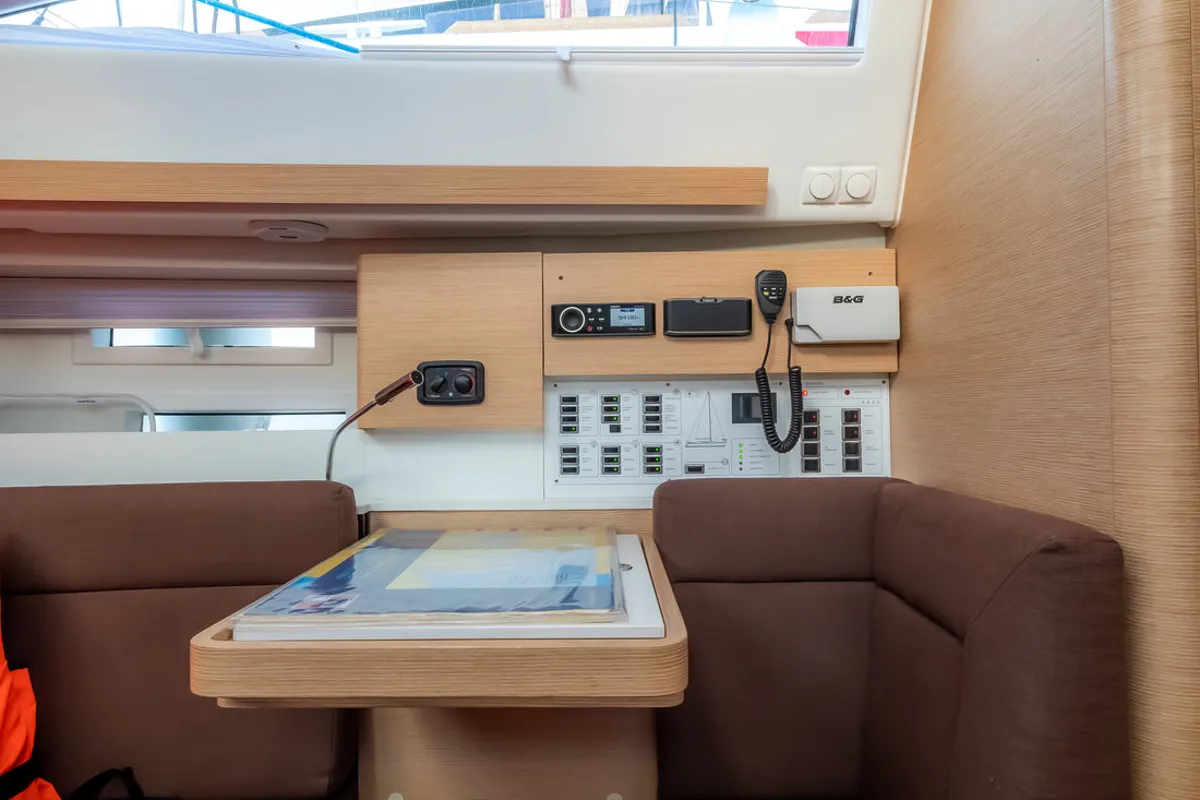 Salon of Mona, a Elan Impression 40 sailboat at Grad Biograd na Moru, Croatia