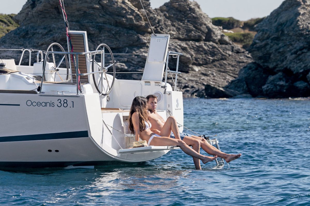 Deck of New Order, a Beneteau Oceanis 38.1 sailboat at Grad Biograd na Moru, Croatia