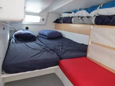 Cabin on GREENGO 2, a Pogo Structures Pogo 12.5 sailboat at La Rochelle, France