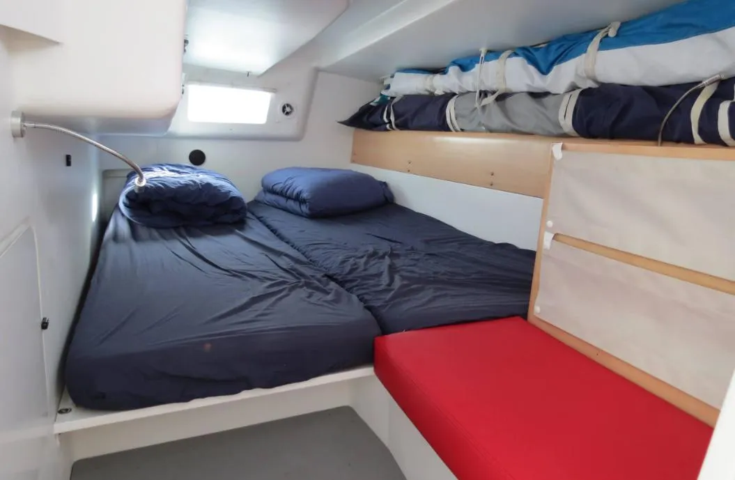 Cabin on GREENGO 2, a Pogo Structures Pogo 12.5 sailboat at La Rochelle, France