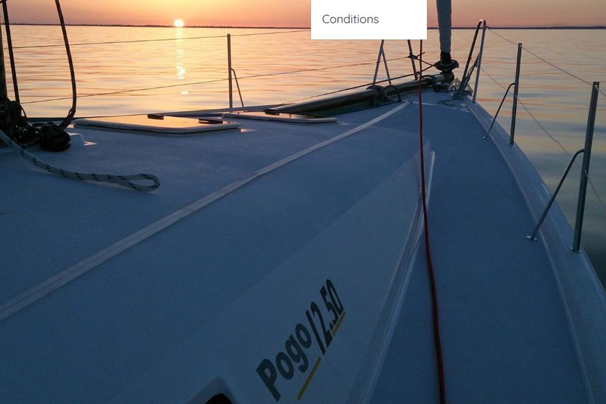 Exterior view of GREENGO 2, a Pogo Structures Pogo 12.5 sailboat at La Rochelle, France