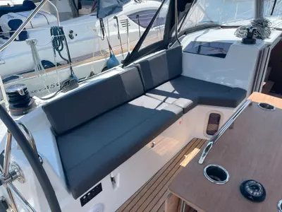 Deck of Neda, a Beneteau Oceanis 40.1 sailboat at Athens, Greece